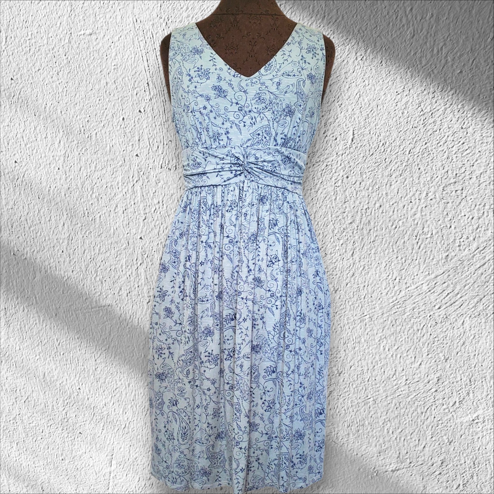 Fresh Produce Sleeveless Dress Size Small Beach Resort Vacation Blue Sundress