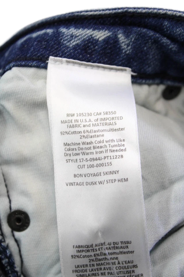 Joie Womens Cotton Side Striped Medium Washed Distressed Jeans Blue Size 23 - Image 4 of 4