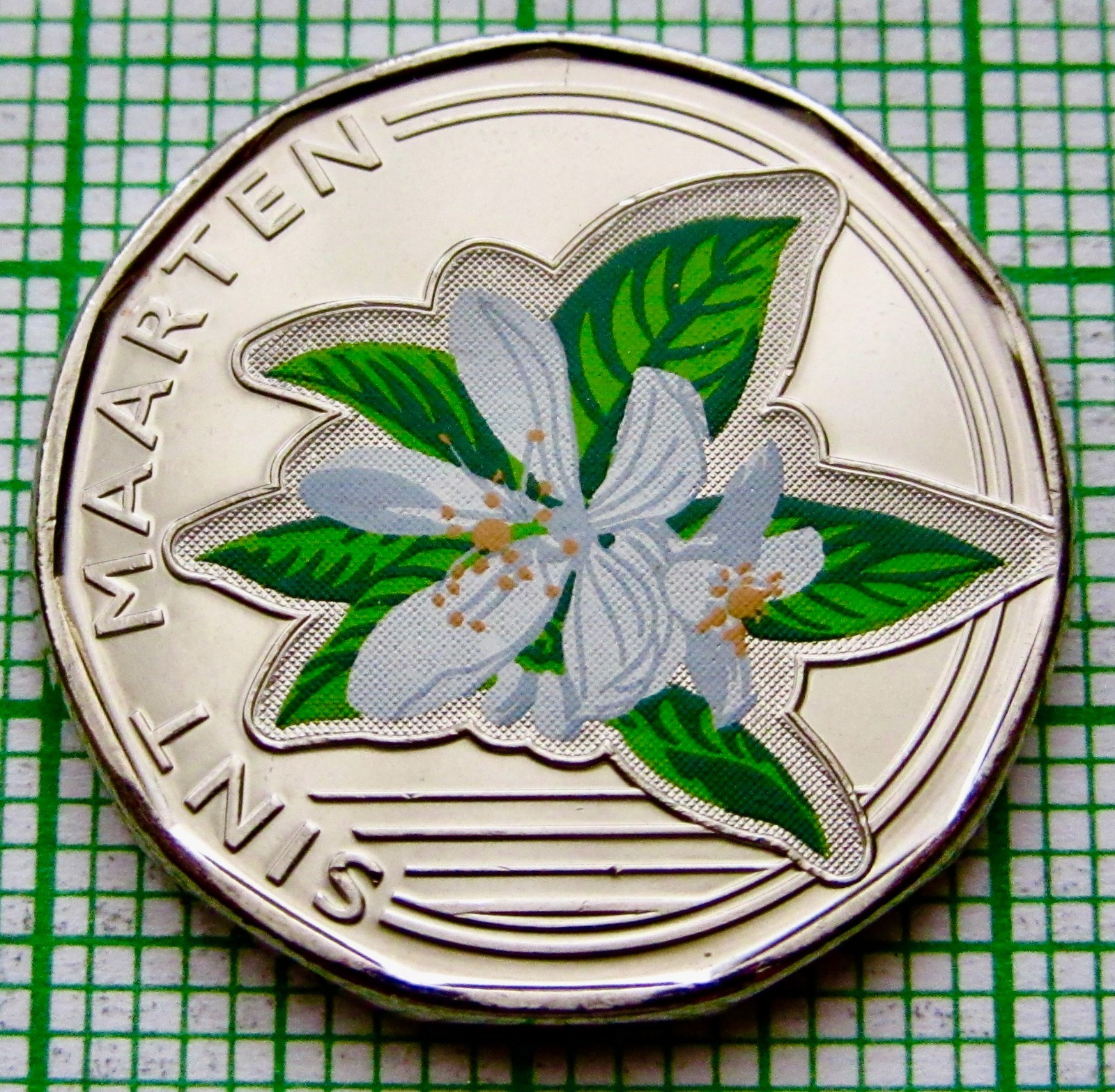 Sint Maarten Dutch Caribbean 2025 50 Cents, Orange Blossom Coloured UNC