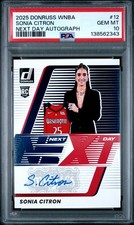 Sonia Citron Next Day Auto Rookie RC 2025 WNBA Donruss #12 PSA 10