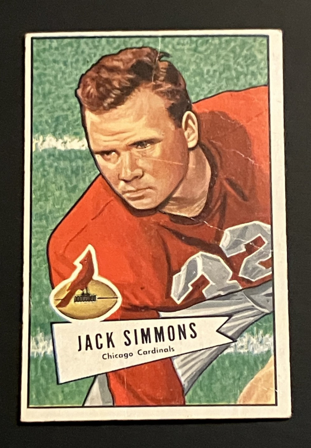 Jack Simmons #110 Football Cards 1952 Bowman Small trading card — raw and PSA graded price guide