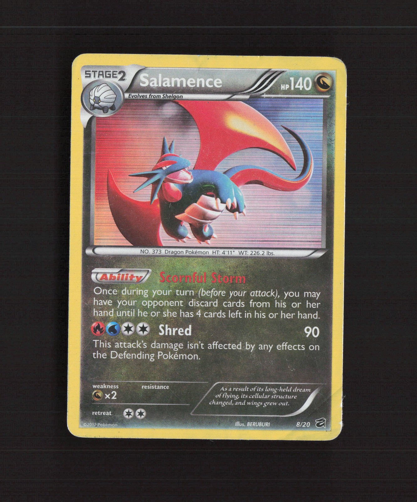 Salamence 8/20 Dragon Vault Holo Rare Pokemon Card DMG