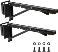 11.5 Inch Double Fittings E Track Shelf Bracket - Durable Hinged Collapsible Tab