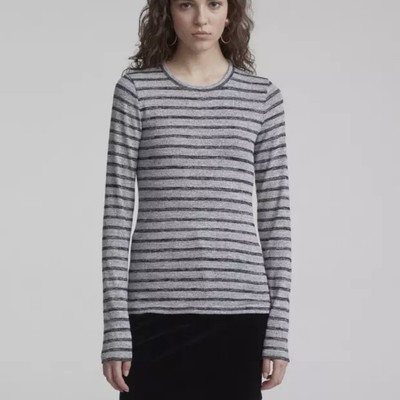 RAG & BONE Striped Slim Long sleeve Shirt in Heathered Grey Size Small NWT