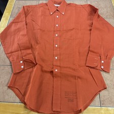 NEW VTG Arrow Mach II Shirt Sz M 15-32 Orange Sanforized Dagger Collar USA Made
