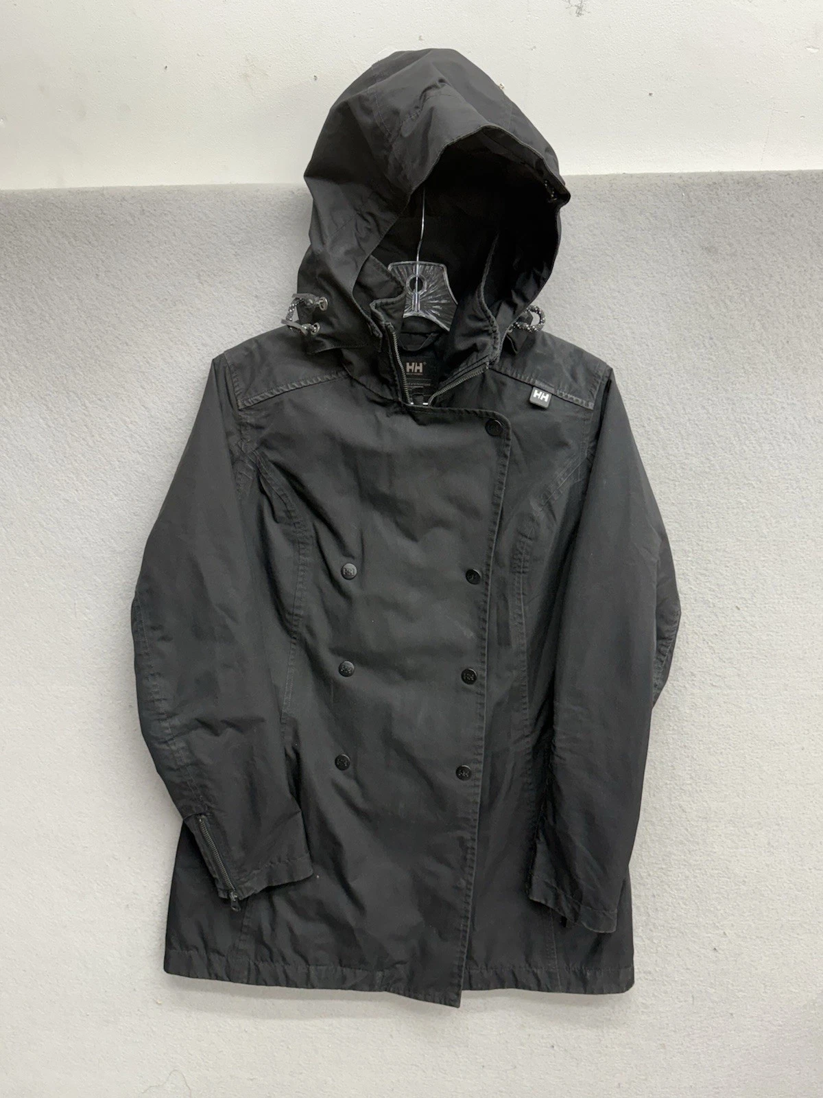 Helly Hansen Jacket Womens S Black Hooded Parka Coat Ski Snowboard Snow Welsey