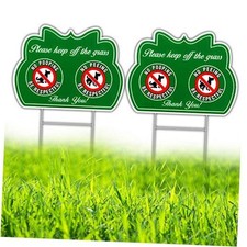 No Peeing/Pooping Be Respectful Dog Sign 2 Pack, Keep Off The Grass Green-2Pack