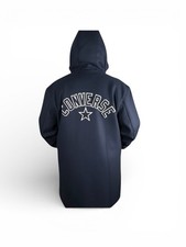 XXL Navy Wool Faux Blue CONVERSE Men  s Hooded Varsity Jacket Chuck Taylor