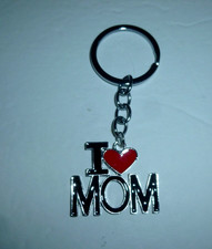 "I    Mom" Metal Keychain-1.5" x 1.25"-Brand New 