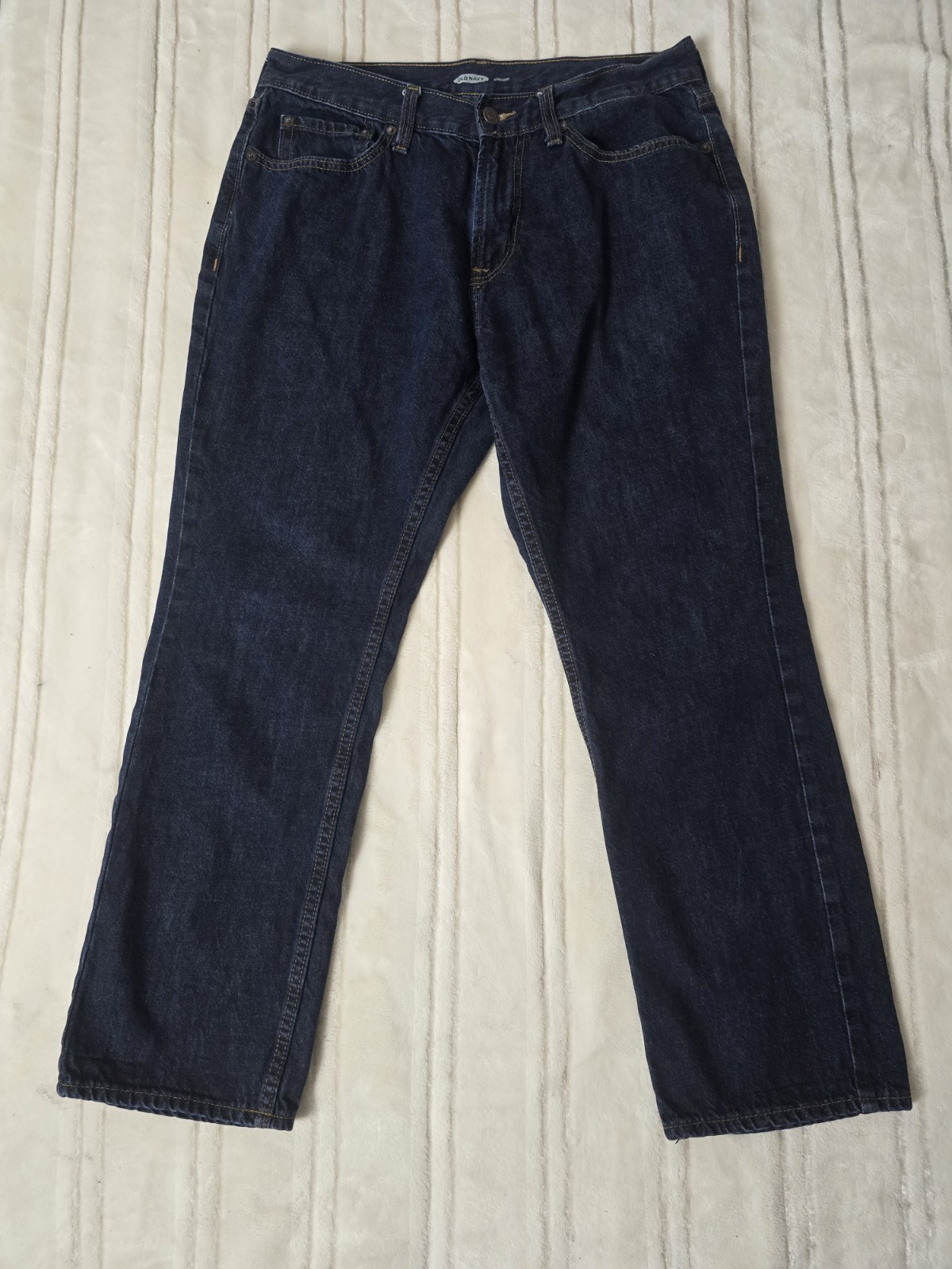 Old Navy Men’s Straight Leg Jeans Dark Wash 100% Cotton Size 34x30