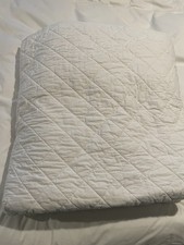 Coyuchi 100 Organic Cotton Quilted Mattress Pad Cover White King EUC