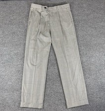 Todd Snyder Trousers Mens 33x32 Gray Madison Glen Paid Cuffed Pleated Wool NWT