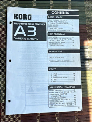 Korg A3 Performance Signal Processor Owner s Manual English Format Manual