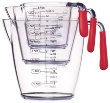 Image of COLOURWORKS 3 PIECE ACRYLIC MEASURING JUG SET RED