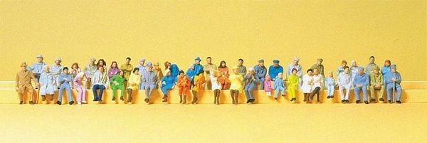 Preiser 14416 HO Scale Seated People Assortment pkg(48)