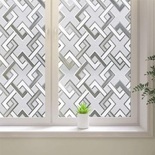 Frosted Window Privacy Film,3D Vinyl Decorative Window Decals, UV Blocking St...