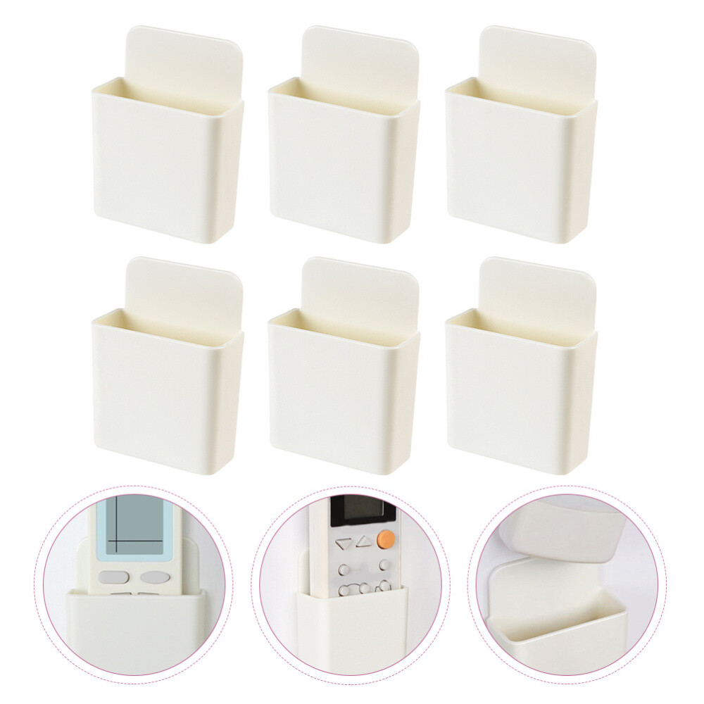 6 Pcs Abs Remote Control Storage Box Wall Mount Phone Holder Mini Bins eBay