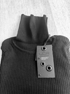 LCR BLACH EDITION MEN TURTLE NECK SWEATER  BLACK  COLOR Size:3XL MADE IN TURKEY