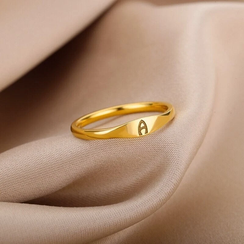 Ring on sale initial gold