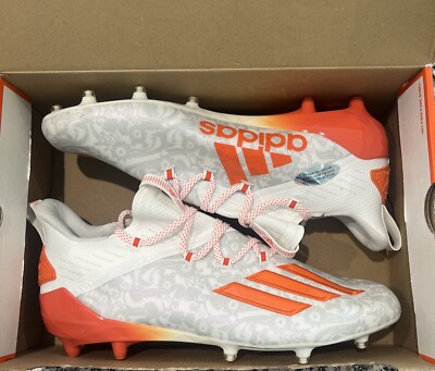 Size 13.5 Adidas Adizero Young King Orange Floral Football Cleats