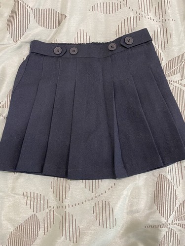 NWOT CHAPS Navy Blue Girls 5 Pleated Uniform Skort Approved Schoolwear Skirt - Picture 1 of 3