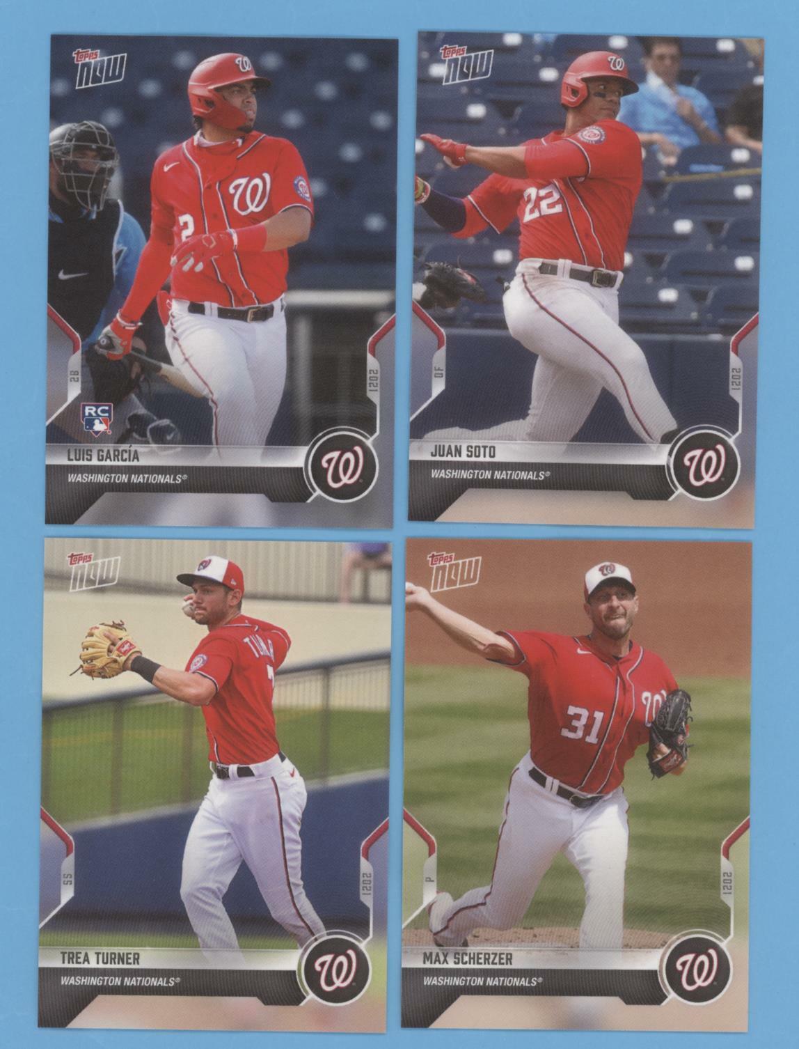 NATIONALS 2021 Topps Now ROAD TO OPENING DAY Team Set (15) TREA TURNER