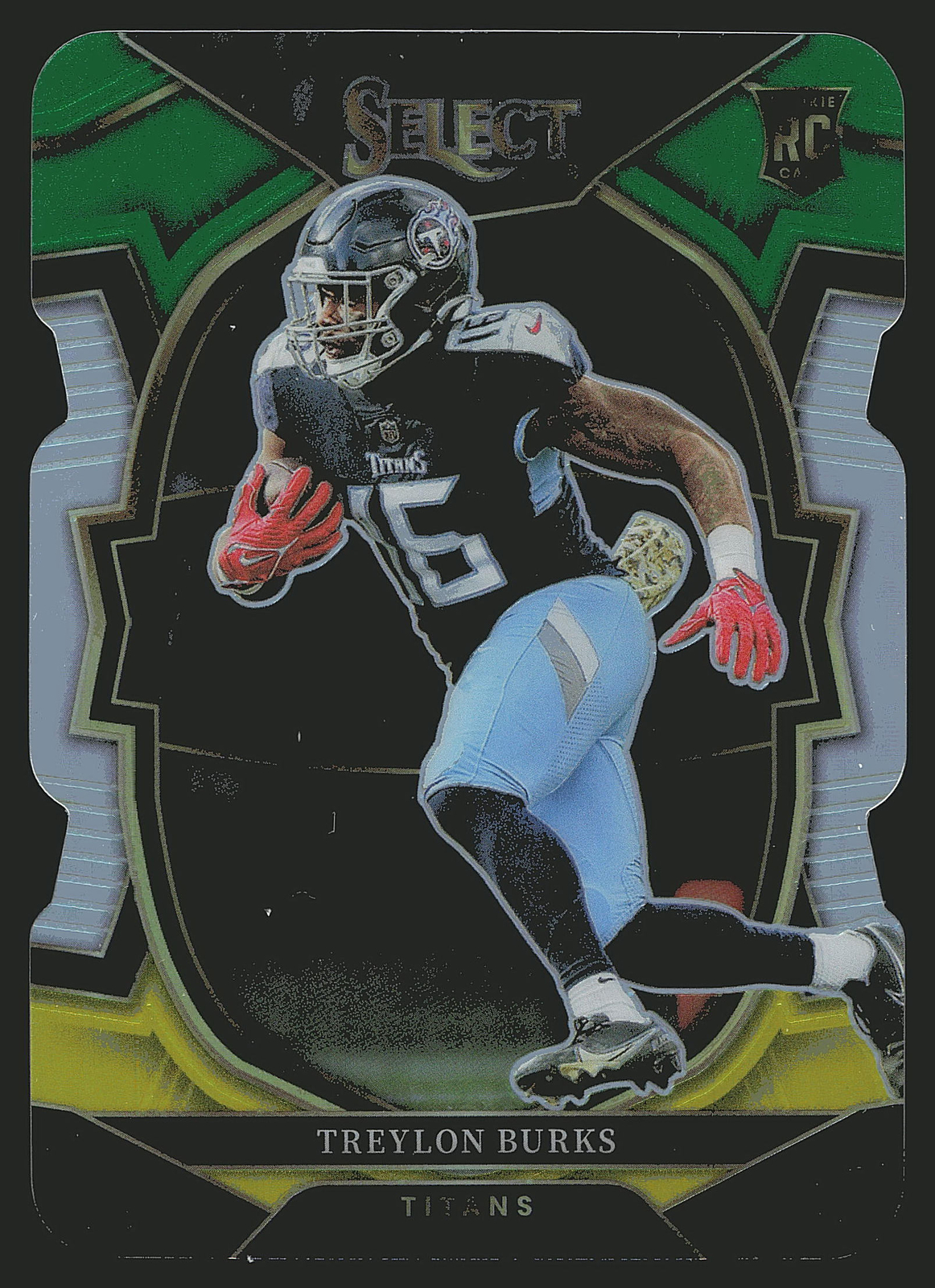 2022 Panini Select #39 Treylon Burks Green and Yellow Prizm Die Cut RC