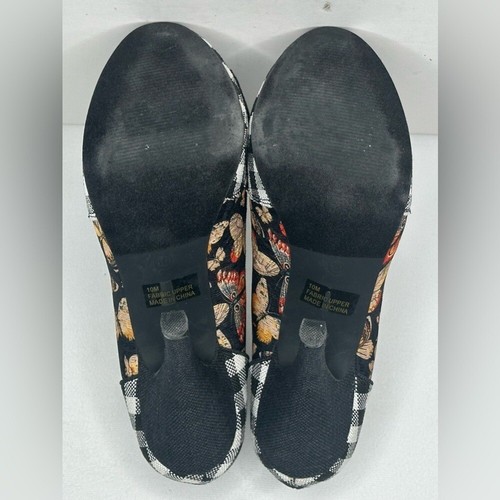 Dolce By Mojo Moxy Bashful Black White & Butterfly Design Pumps Retro Sz 10 - Picture 6 of 11