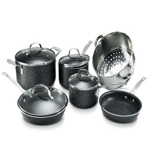 Granite Stone 10-Piece Nonstick Pots Pans Cookware Set, Diamond Triple Coated 726084687523  eBay