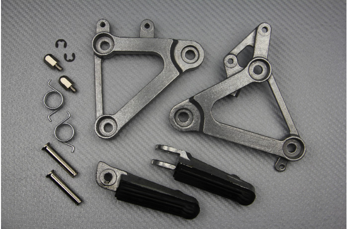 Support repose-pied avant argent en alu forgé pour moto CBR400 1988
