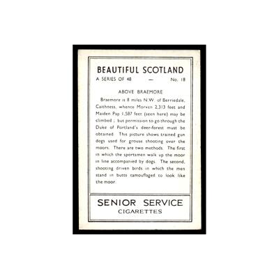 moor cigarette price Above Braemore 1939 Senior Service Cigarettes Beautiful Scotland #18 EX moor cigarette price Above Braemore 1939 Senior Service Cigarettes Beautiful Scotland #18 EX