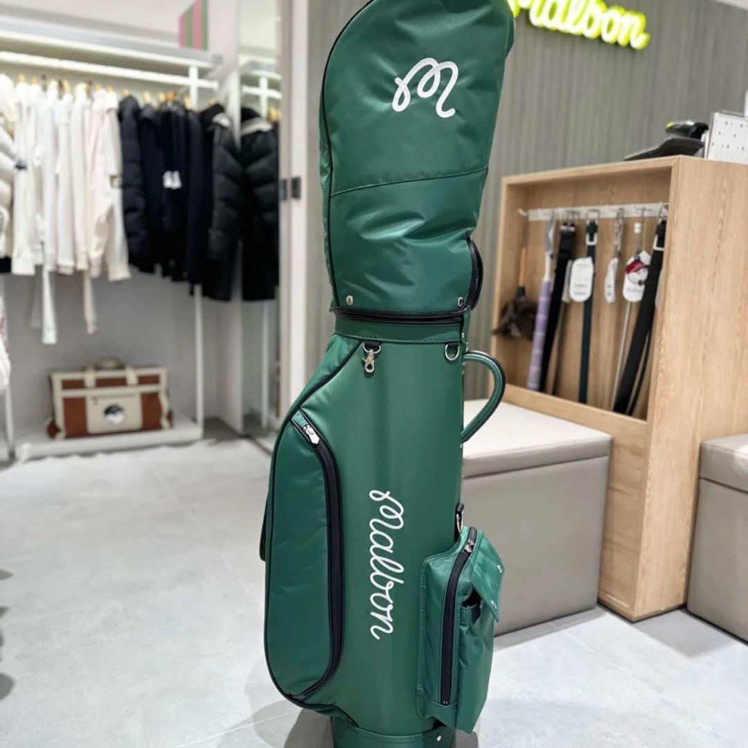 MALBON GOLF POTR Caddy Bag Green Golf Bag with Hood Covers MALBON GOLF POTR Caddy Bag Green Golf Bag with Hood Covers