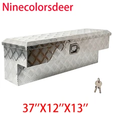 37''×12''×13''Aluminum Side Mount Pickup Truck Trunk Storage Tool Box w/Lock