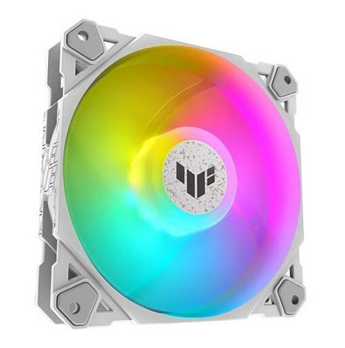 ASUS TUF Gaming TF120 ARGB 12cm PWM White PC Case Fan Double Layer LED 1900RPM - 第 1/8 張圖片