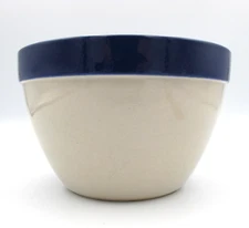VTG Blue & Cream Over and Back Outfitters Mixing Bowl Portugal 6"D x 4"T G6