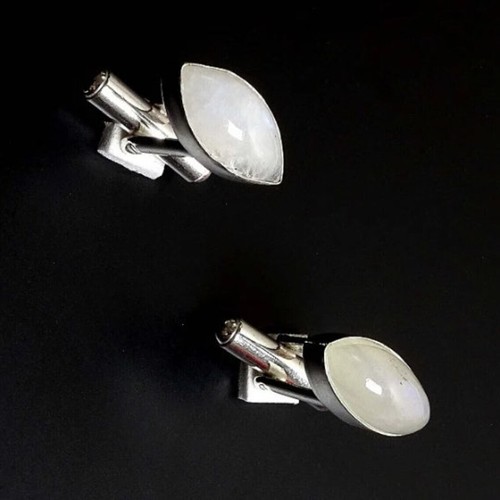 Natürlich Mondstein Edelstein 925 Sterlingsilber Manschetten Geschenk Für Männer - Bild 4 von 5