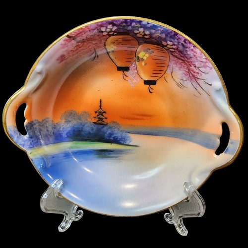 4 piezas Morimura Noritake Estampado Paisaje Pintado a Mano Escenas Paisaje Arte Plato - Imagen 5 de 16