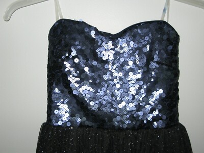 Junior Size M Elegant Black Blue dress. Delias. Prom, Semi Formal. | eBay