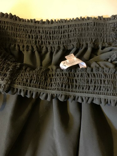 Camicetta Nanette Lepore nera top elegante pizzo maniche spalle scoperte/sulle taglia large - Foto 7 di 11