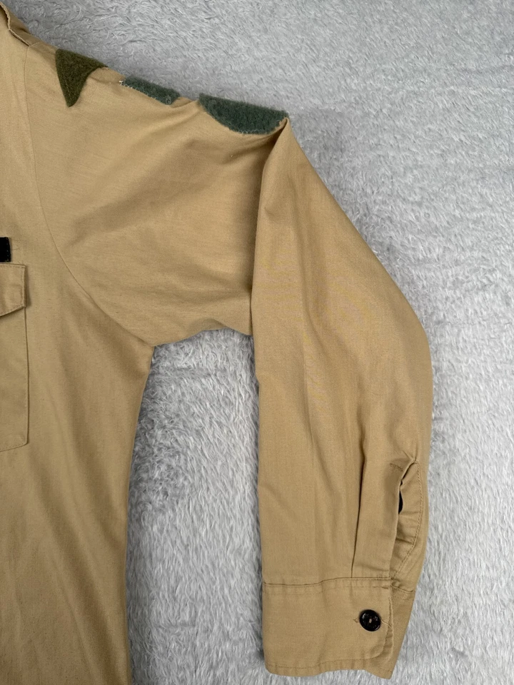 VINTAGE Boy Scouts of America Shirt Adult Large Beige Long Sleeve Poly READ ME - Image 2 of 4