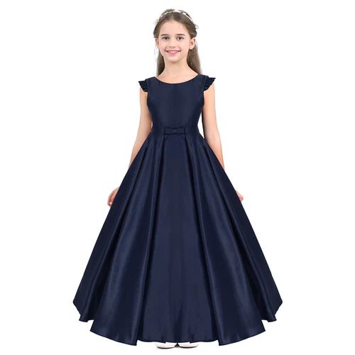 Flower Girl Princess Dress V-back Pageant Wedding Birthday Party Prom Kids Dress - Picture 66 of 97