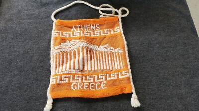 Vintage Bag From Greece - greece parthenon - 14'' x 12''