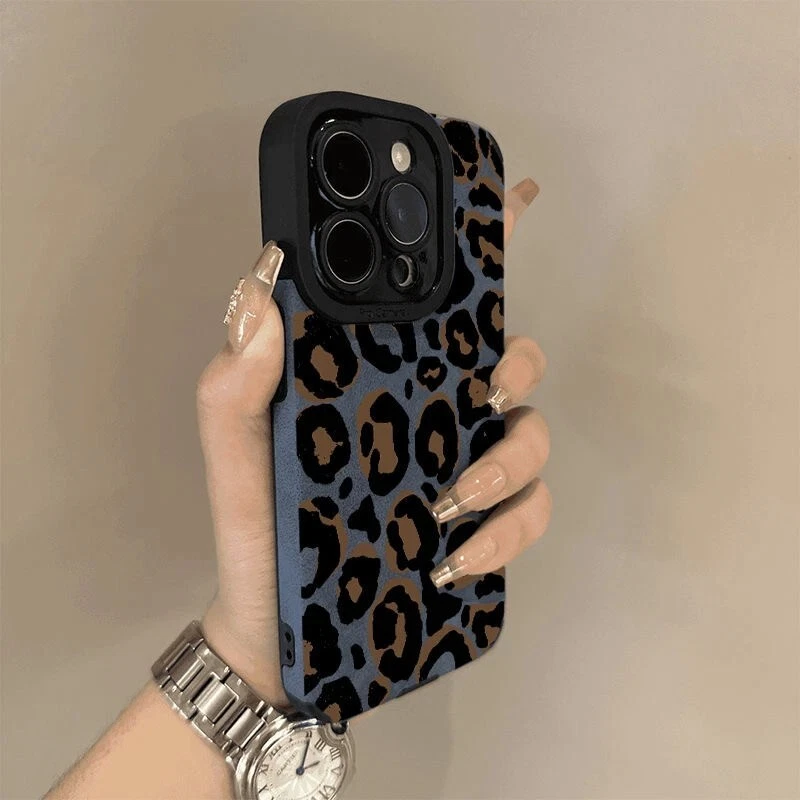Leopard Pattern Leather Phone Case For iPhone 16 15 14 13 12 11 XR XS 7 8 Cover - Image 3 of 4