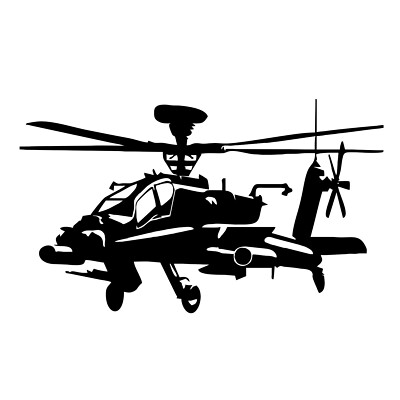 Apache  -  Aufkleber Vinyl Folie Tattoo Auto Kampfheli Folie KIU 12108024-03