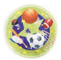 Sports Pattern Printed Plates (9 Round) Case Pack 36-1883093 on sale Sports Pattern Printed Plates (9 Round) Case Pack 36-1883093 on sale