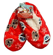 Rudolph The Red-Nosed Reindeer Kids Slipper Socks Size S/M NEW