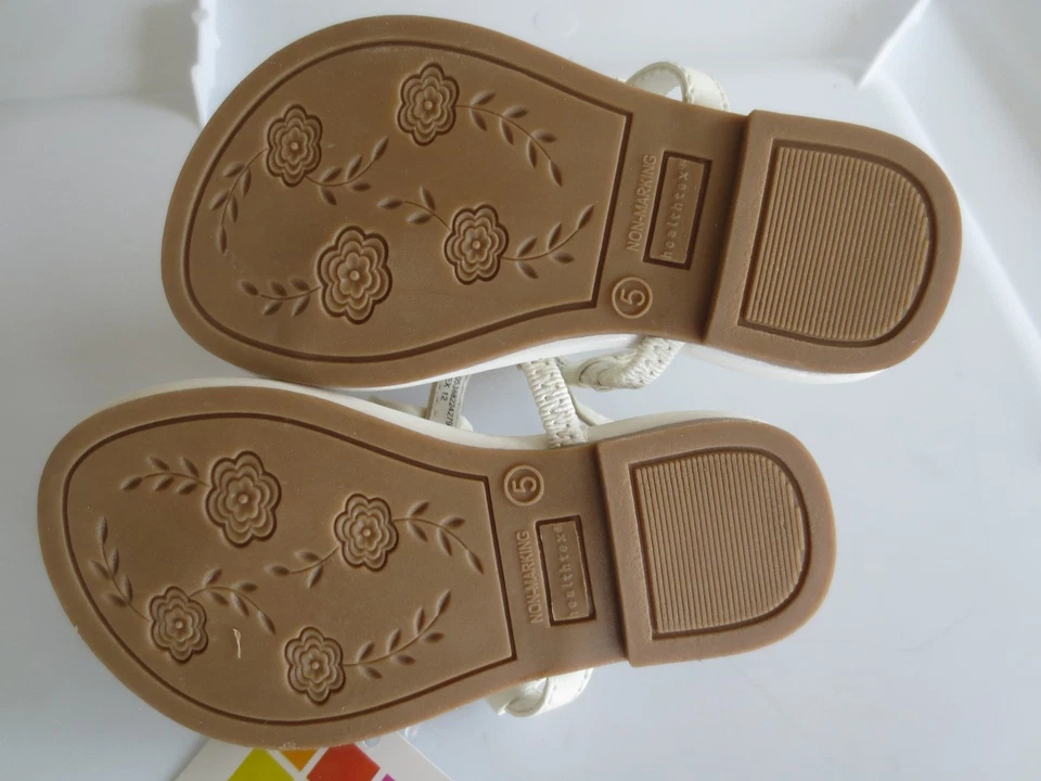 NUEVO Niña Niño 6 HEALTHTEX 18-24 meses Blanco Zapatos Sandalias Volantes Nuevo con Etiquetas Foto 4 de 4
