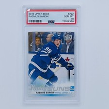 Rasmus Sandin PSA 10 💎 2019-20 Upper Deck Young Guns #222 Maple Leafs Rookie