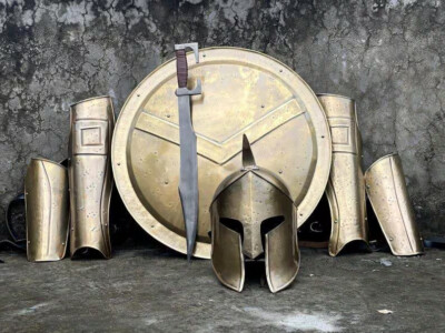 Spartan Warrior Halloween Costume: Helmet, Shield, & Armor Set for Cosplay
