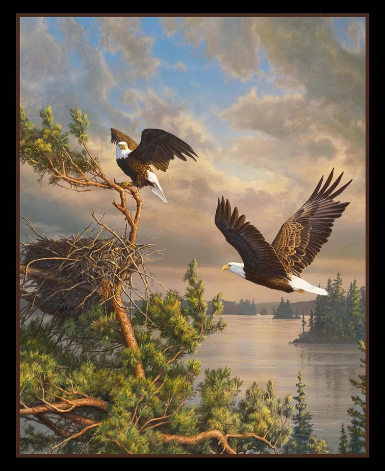 Coming Home by James Hautman, Bald Eagles for Elizabeth Studios 36 x 44" Inches
